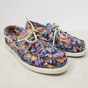 Sebago "Docksides" Damen-Bootsschuhe Tatum-Print (marineblau geblümt) Größe 7M - Bild 1 von 7