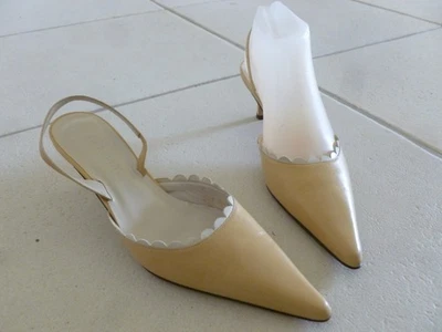 TRES STYLES ESCARPINS MARQUE LK BENNETT  CUIR BEIGE T. 39 1/2 NEUF - Photo 1/4