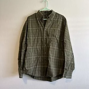 Savane Button Up Shirt Men Large Classic Wrinkle Free Long Sleeve Collar Green - Picture 1 of 9