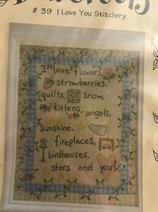 bareroots I Love You embroidery # 39 pattern - Picture 1 of 2