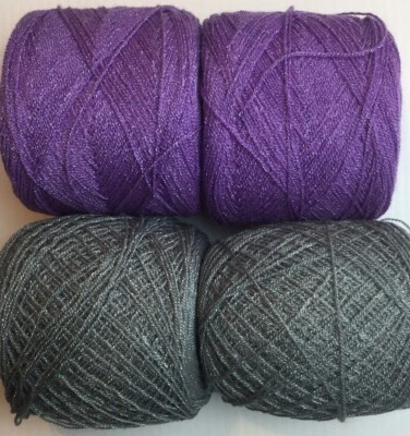 Lace yarn Crystal Colors 138/15,Acrylic/Rayon 900 yards per ball.1 lot of 4. - Image 1 of 4