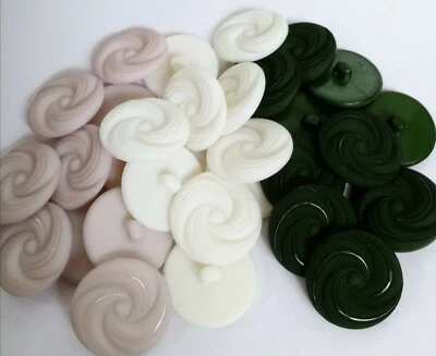 Nylon Buttons x10 28mm shank back swirl coat jacket - Image 1 of 4