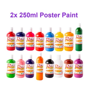 2x 250ml Poster Paint Acrylic Paint Craft Paint Student Paint Artist Art Craft - Bild 1 von 17