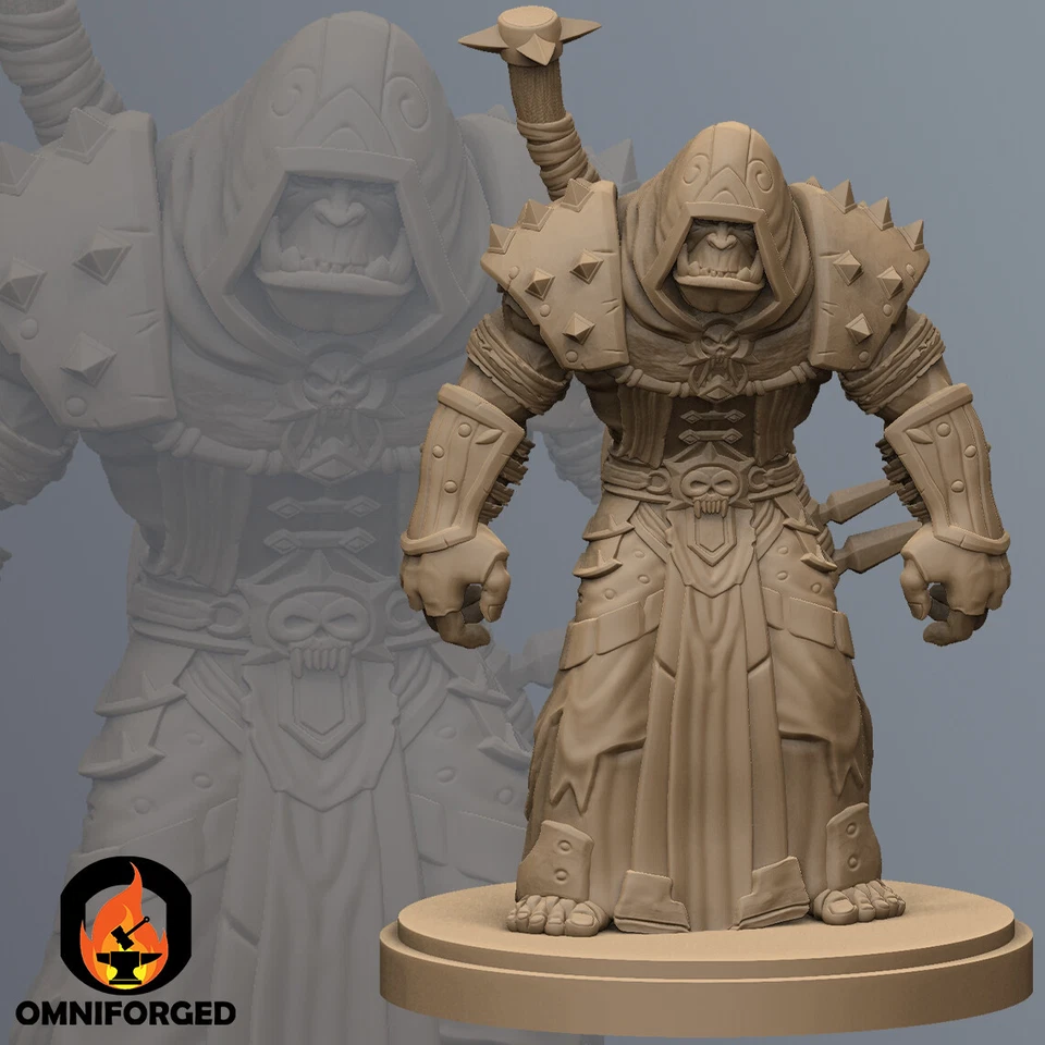 Orc Death Knight Warcraft Miniature 3D Printed Figure - Image 1 of 1