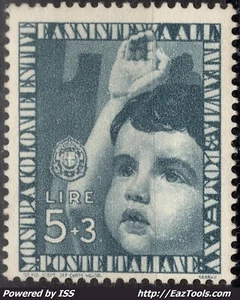 ITALIE EXPO ROMAINE DES COLONIES DE VACANCES N°395 NEUF ** SANS CHARNIERE A VOIR - Picture 1 of 2