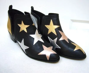 New LuLaRoe Limited Edition Laura Leather Star Ankle Boots 6.5 M - Foto 1 di 7