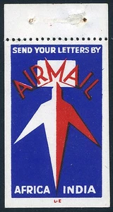 1935c Luftpost Propaganda Etikett - T. Lee Elliott Design - Bild 1 von 1