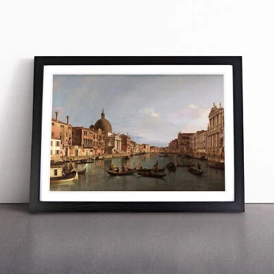 The Grand Canal In Venice By Giovanni Canaletto Framed Canvas Wall Art Print - Image 1 of 4