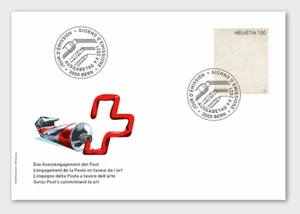 Switzerland "CANVAS ~ SWISS POST'S COMMITMENT TO ART" Unique Stamp FDC 2021 - Picture 1 of 5