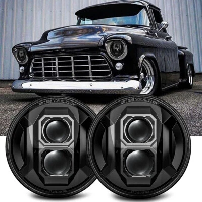 Newest Pair 7'' Round LED Headlights 6024 Hi/Lo For Chevy C10 C20 C30 Pickup DOT - Image 1 of 4