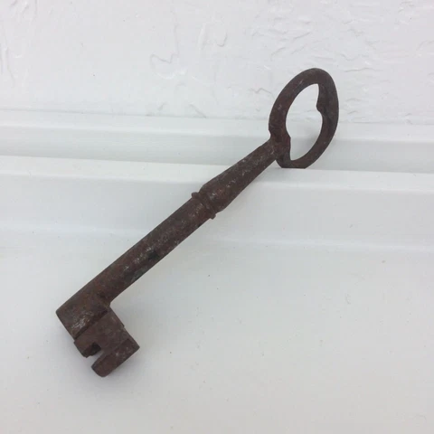 Antique Key Iron Authentic Skeleton WRONG Key Italy Cover