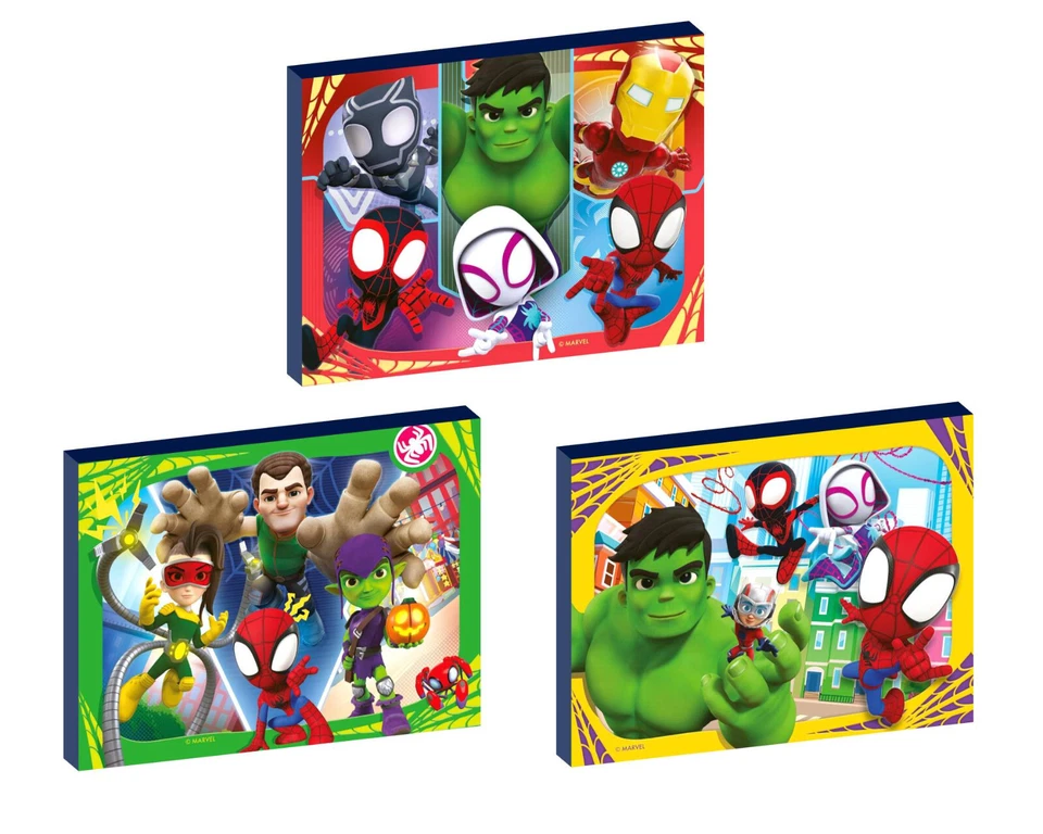 SPIDEY AND HIS AMAZING FRIENDS SET OF 3 WALL ART PLAQUES/CANVAS PICTURES - Image 1 of 1