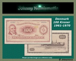 Dinamarca 100 coronas 1970 UNC repuesto - Imagen 1 de 3