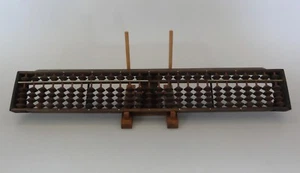 #56 Japanese Vintage Wooden Abacus Soroban Calculator 5 beads 27 Column - Picture 1 of 8