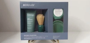 ECOPURE  VEGAN  Cocoa Buttter Shaving Soap, Balm, Bowl and Brush Brand New  - Bild 1 von 9