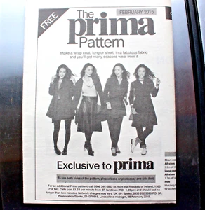 Prima Sewing Pattern, Coat, uncut, unused, February 2015 - Picture 1 of 7