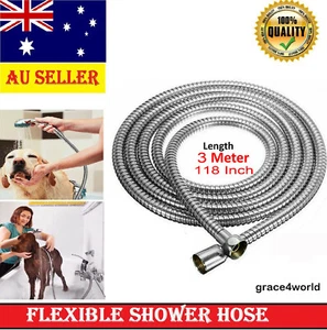 10ft 3m Shower Head Hose Long Stainless Steel Bathroom Flexible Tube Replacement - Picture 1 of 12
