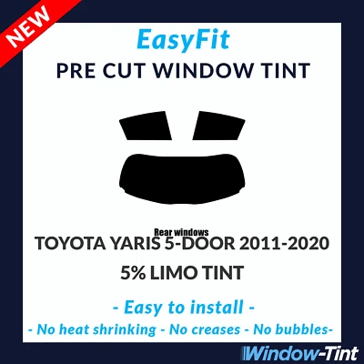 EasyFit Static Pre Cut Tint For Toyota Yaris 5-door Hatch 2011-20 - 5% Limo Rear - Image 1 of 3