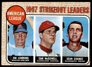 1968 A.L. Strikeout Leaders (Jim Lonborg, Sam McDowell, Dean Chance) #12 Boston