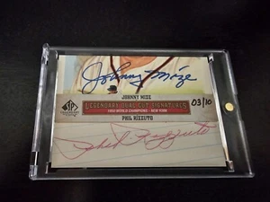 JOHNNY MIZE/ PHIL RIZZUTO 2011 Upper Deck UD SP Legendary Cuts DUAL AUTO #03/10 - Picture 1 of 2