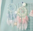 Cute Dream catcher Room Wall Window Hanging Decor with Light, Colorful Feather