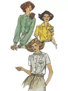 VOGUE 1743 Pattern 8 Blouse Embroidered Peter Pan Collar W/ Transfers 70s Uncut - Picture 1 of 8