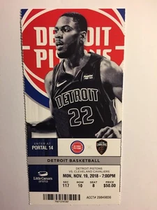 DETROIT PISTONS VS CLEVELAND CAVALIERS NOVEMBER 19, 2018 TICKET STUB - Picture 1 of 1
