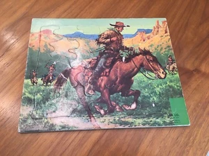 Rompecabezas vintage SIFO vaquero indio Grosset & Dunlap 8x10" - Imagen 1 de 7