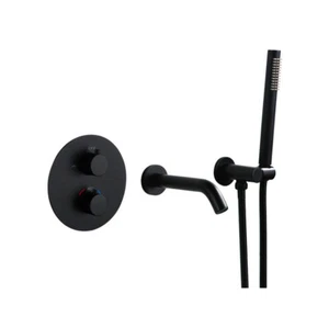 3 PCS Bathroom Bath Tub Wall Mount Thermostatic Control Valve Taps Mixer Faucet - Picture 1 of 5