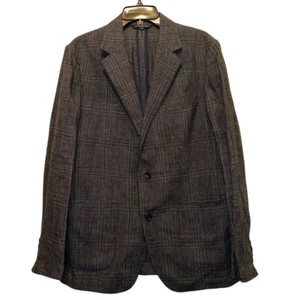 Bonobos Lanificio Luigi Zanieri 100% Leinen English Vent Blazer grau kariert 40r - Bild 1 von 10