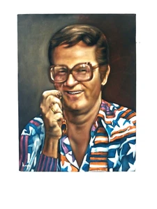 Charles Nelson Reilly, talla 18x24, óleo sobre terciopelo negro A467 - Imagen 1 de 13