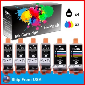 6-Pack PGI35 CLI36 Ink Cartridge use for Canon PIXMA TR150 Printer - Picture 1 of 2