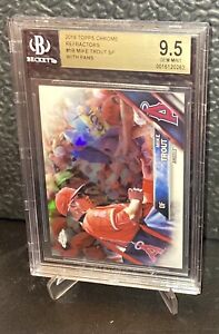2016 topps chrome mike trout BGS 9.5 SP Variation with fans Angels