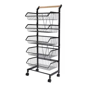 Rolling Storage Basket Kitchen Cart Mesh Rack Kitchen Storage cart With Wheels - Picture 1 of 19