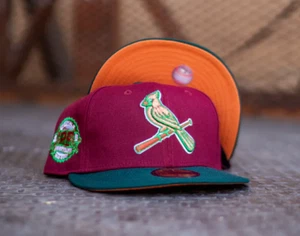 New Era St. Louis Cardinals 59FIFTY Fitted Hat 125 Year Side Patch Rust UV 7 5/8 - Picture 1 of 12