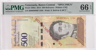 Venezuela, 500 Bolivares, 2018, UNC, p108fs, SPECIMEN - Image 1 of 2