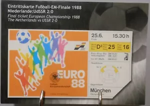 Fußball EM 1988 Postkarte Final Ticket History Card Niederlande vs. UdSSR FP255 - Bild 1 von 2