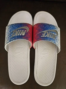 Nike Mens Bennasi Offcourt Slides Sandals Red Blue White AQ7983-100 Size 13 - Picture 1 of 11