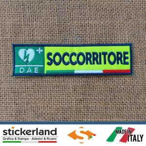 Toppa Toppe Patch SOCCORRITORE su base giallo fluo con velcro M+F - Foto 1 di 1