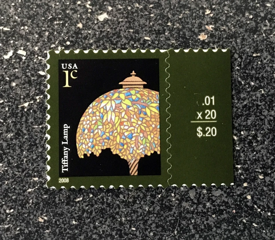 2008USA #3749A 1c Tiffany Lamp - Selvage Price Single  Mint  NH   self adhesive - Image 1 of 1
