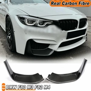 For BMW F80 M3 2015-2017 F82 M4 2014-2019 REAL Carbon Front Bumper Splitters - Picture 1 of 5