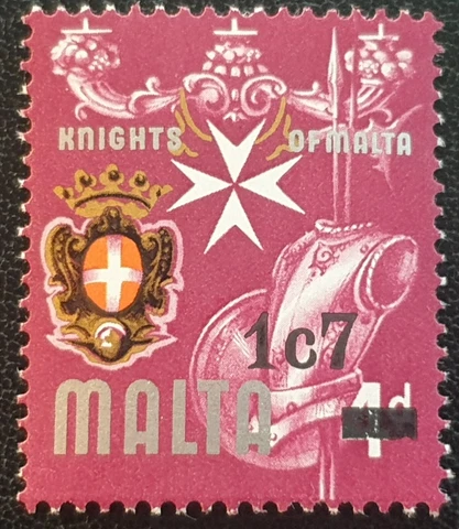 DUZIK S: Malta 1977 "Knights of Malta" SG575 (No.336 surch 1c7) MNH (Nos3928)** Cover