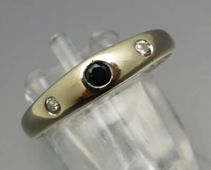 DISEÑO MADURO - DELICADO ANILLO DIAMANTE SAFIR - ORO BLANCO 585 - Imagen 1 de 5