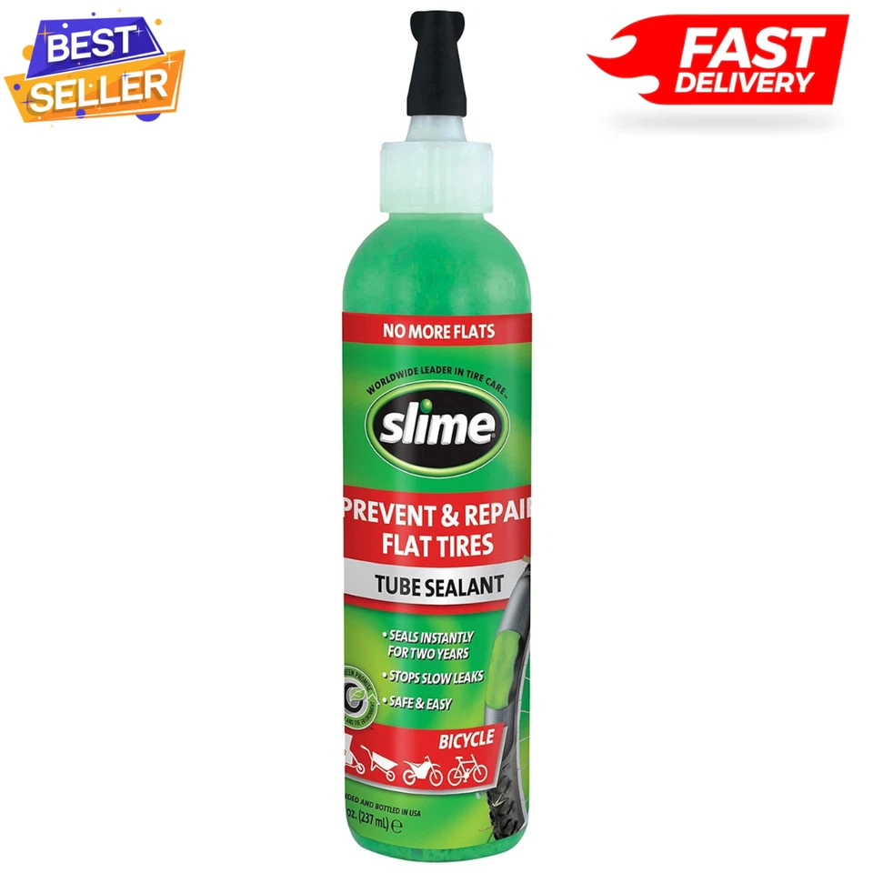Sellador de reparación de pinchazos para tubo de bicicleta Slime 10003 prevenir y reparar botella de 8 oz... Foto 1 de 4