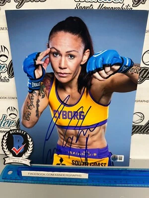 CRIS CYBORG SIGNED AUTOGRAPHED 8X10 UFC MMA PHOTOGRAPH-BECKETT BAS COA - Image 1 of 4