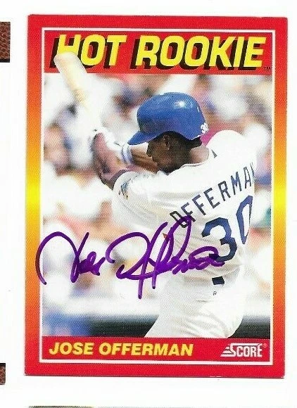 1991 Score JOSE OFFERMAN Signed Card autograph DODGERS  rc red sox - Image 1 of 1