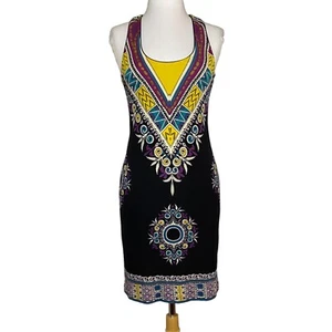 Nicole Miller Studio Silk Dress Size S Black Art to Wear Sleeveless Racerback - Picture 1 of 9