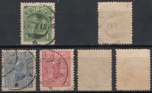 Noruega 1092 1907, NK 89-91, King Haakon VII, canc. MI 67-69, SC #64-66. - Imagen 1 de 1