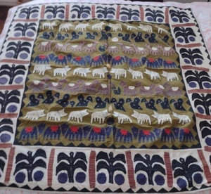 Animal Theme Patchwork Blanket/Throw Multi-Color 47 x 47 - Picture 1 of 7