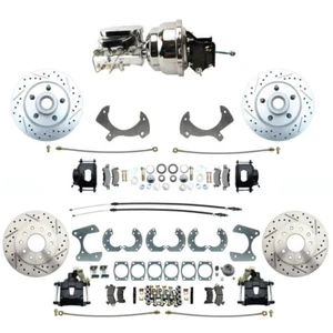 Kit de frenos de disco delantero y trasero Ford Galaxie 1957-1972 y unidad de freno de potencia cromada - Imagen 1 de 18